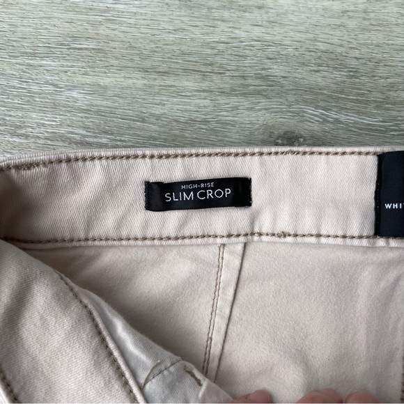 High-Rise Grommet Slim Crop Jean Pants Bone Size 0 WHBM-White House Black Market - Picture 7 of 13